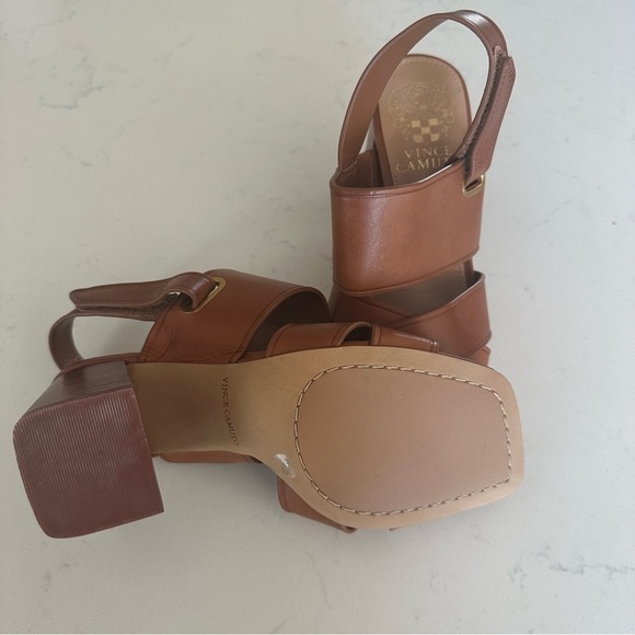 Vince Camuto Women's Bebendy Block Heel Sandal Heeled brown size: 5 - Picture 4 of 5